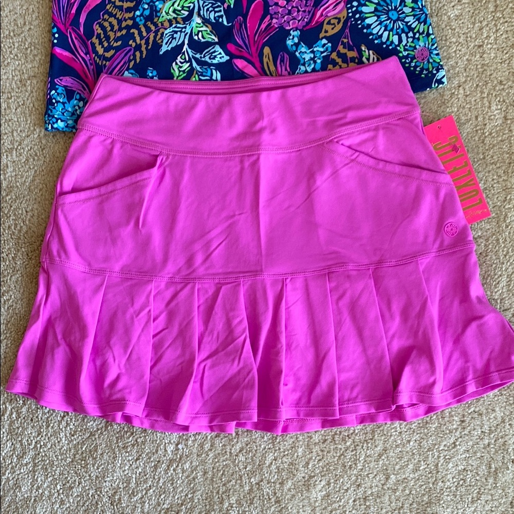 Lilly Pulitzer Luxletic Orchid Oasis Vibrant Pink Skater Skort, S, NWT